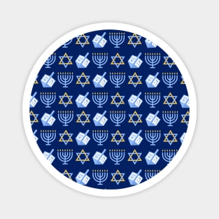 Beautiful Blue Hanukkah Pattern Magnet